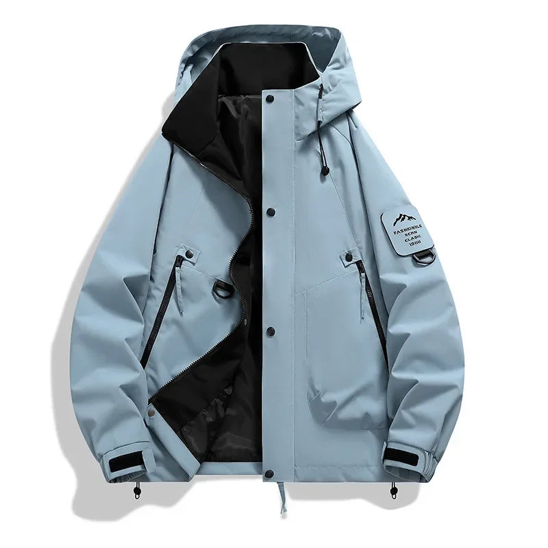 Herren Outdoor-Jacke Kapuze Reißverschluss