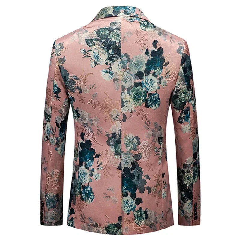 Herren Blazer Blumenmuster Elegant