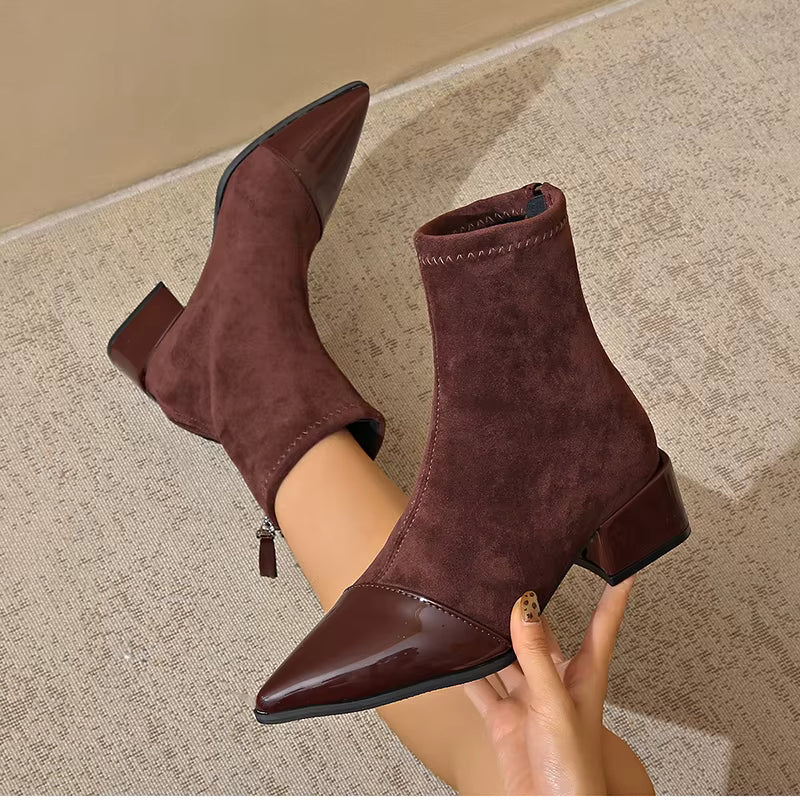 Damen Winterstiefel Mit Blockabsatz