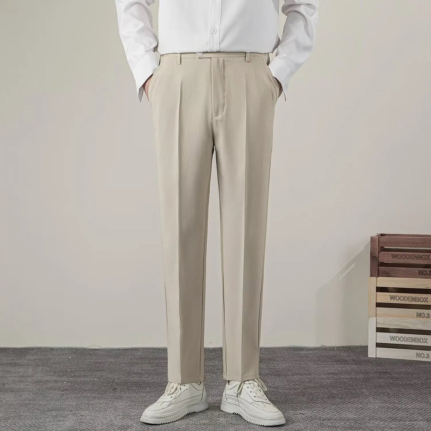 Herren Slimfit Hosen Elegant Bürohosen