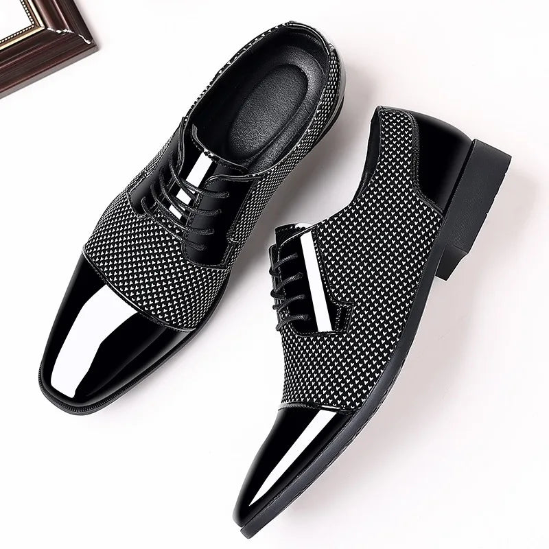 Herren Leder Schuhe Elegant Strass Schnürsenkel - Norvielle