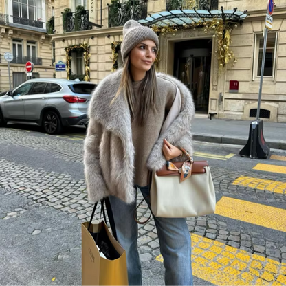 Damen Wintermantel Faux Fur Soft