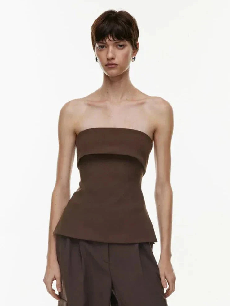 Damen Trägerloses Bandeau- Sommer Oberteil