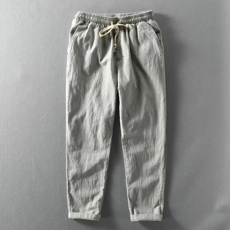 Herren Leinenhose Bequem Leicht Sommer