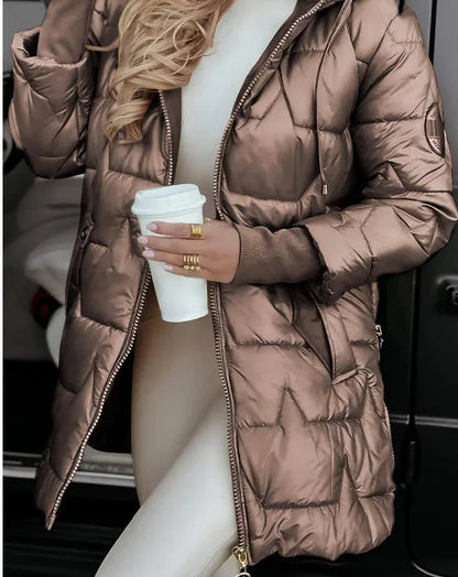 Damen Steppjacke mit Kapuze Elegant