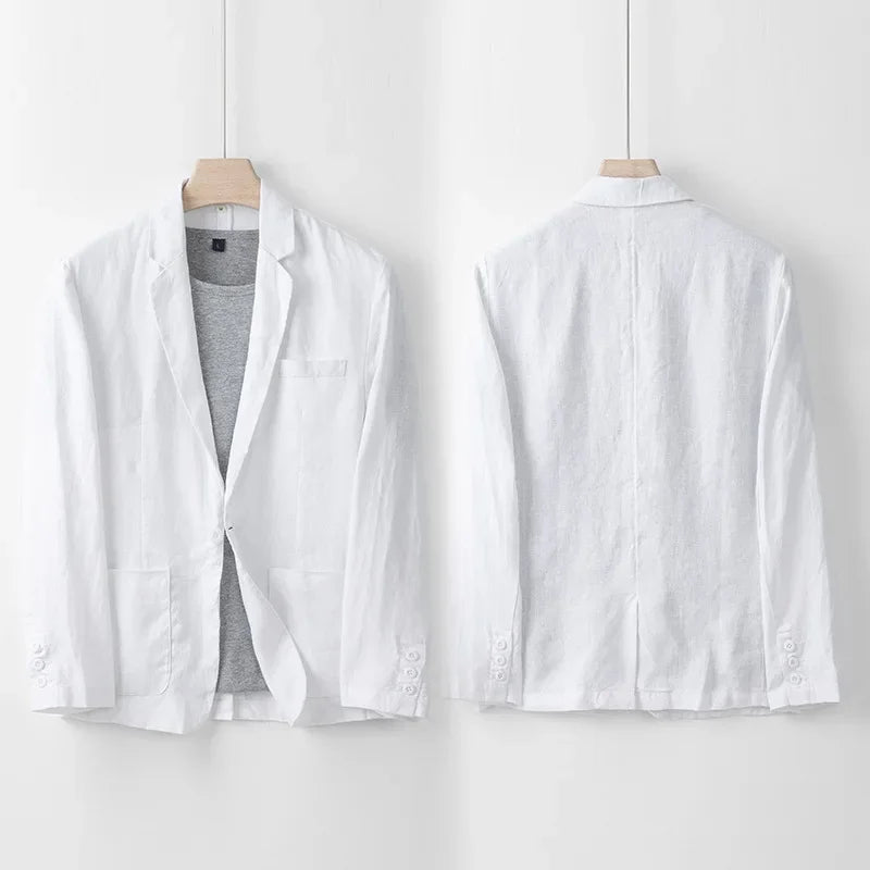 Herren Leinenblazer Leicht Sommer Modern
