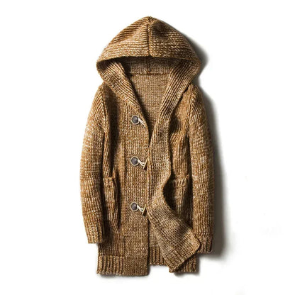 Herren Jacke Grobgestrickt mit Kapuze Winter