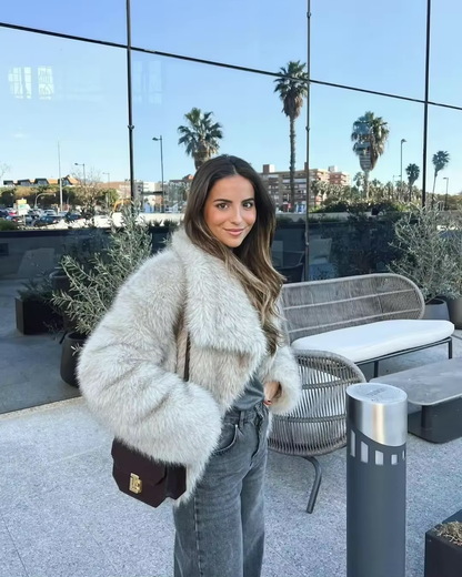 Damen Wintermantel Faux Fur Soft