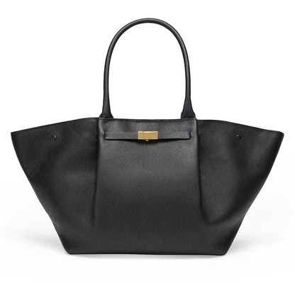 Große Einkaufstasche Elegant Leder Schwarz - Norvielle