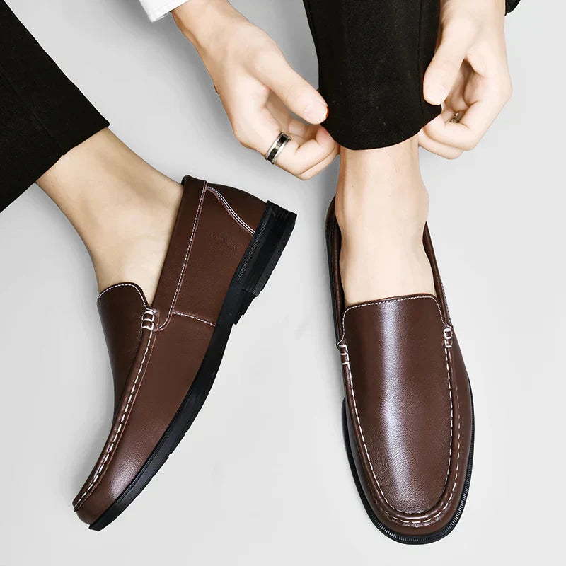 Herren Slip-On Schuhe Klassisch Leder