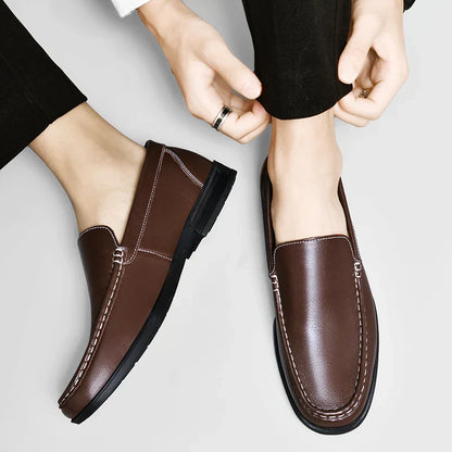 Herren Slip-On Schuhe Klassisch Leder