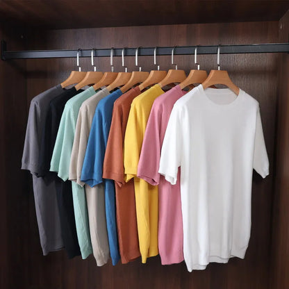 Herren Kaschmir T-Shirt Rundhals Weich