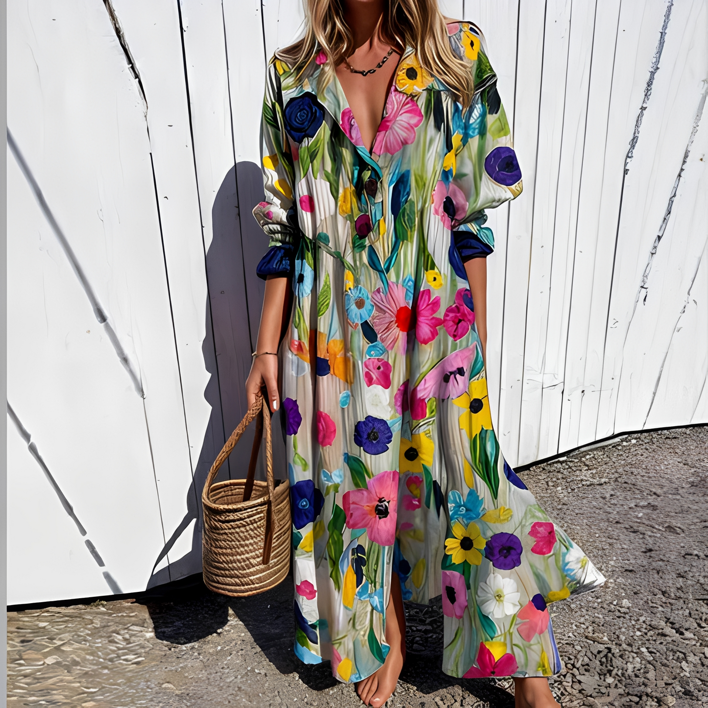 Damen Sommerkleid Modernes Langkleid