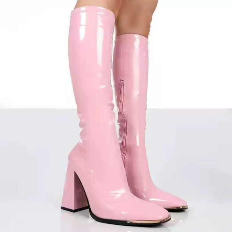 Heidi Damen Stiefel Retro High Heel Schuhe