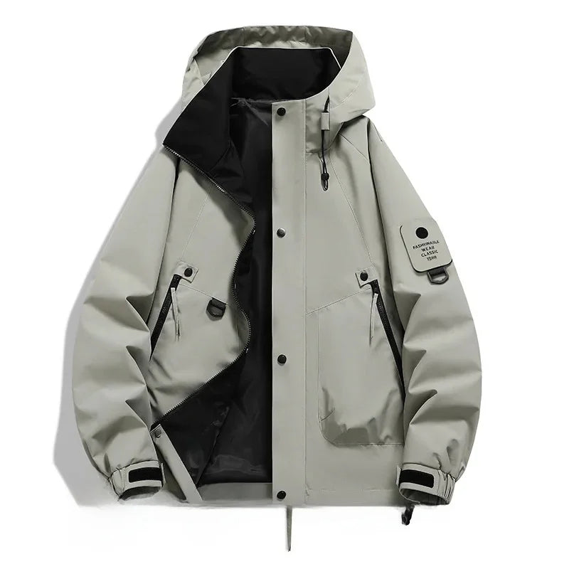 Herren Outdoor-Jacke Kapuze Reißverschluss
