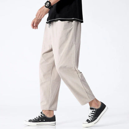 Herrenhose Bequem Straight Fit Baumwolle Dunkelblau