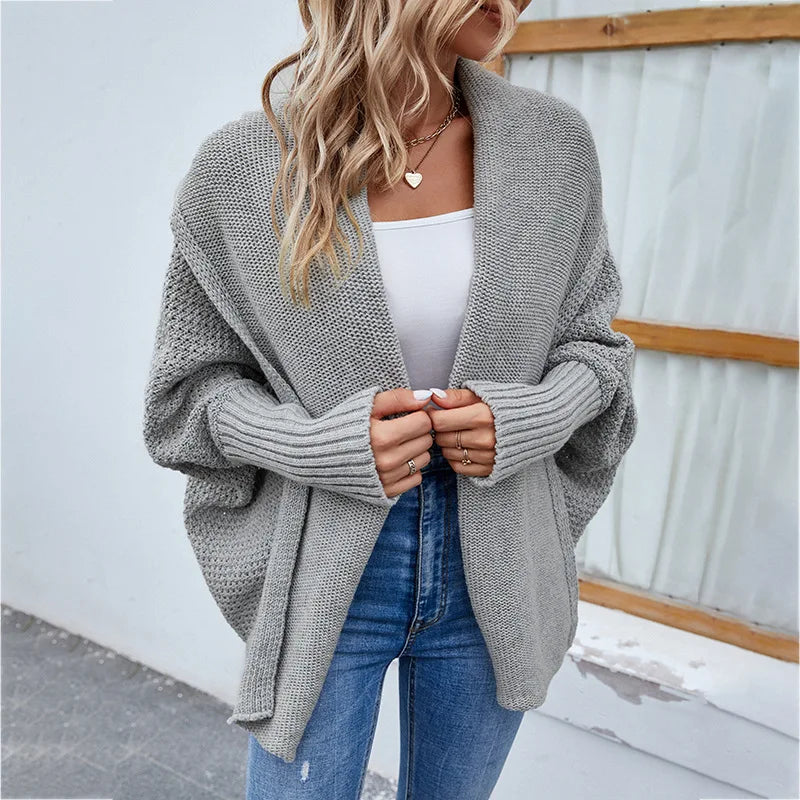 Weicher Damen Oversized Strickcardigan Kuschelknit Groß - Norvielle