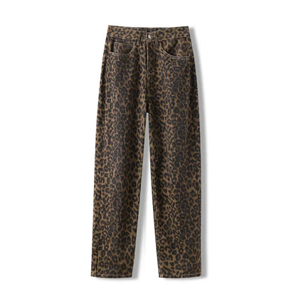 Damen Leopardjeans Relaxed Fit Leondra Hochwertig