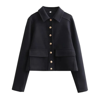 Damen Kurzjacke Modern mit Knopfleiste