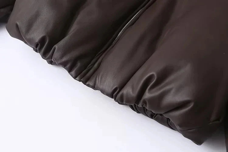 Herren Oversized Lederjacke Vegan Ledermantel