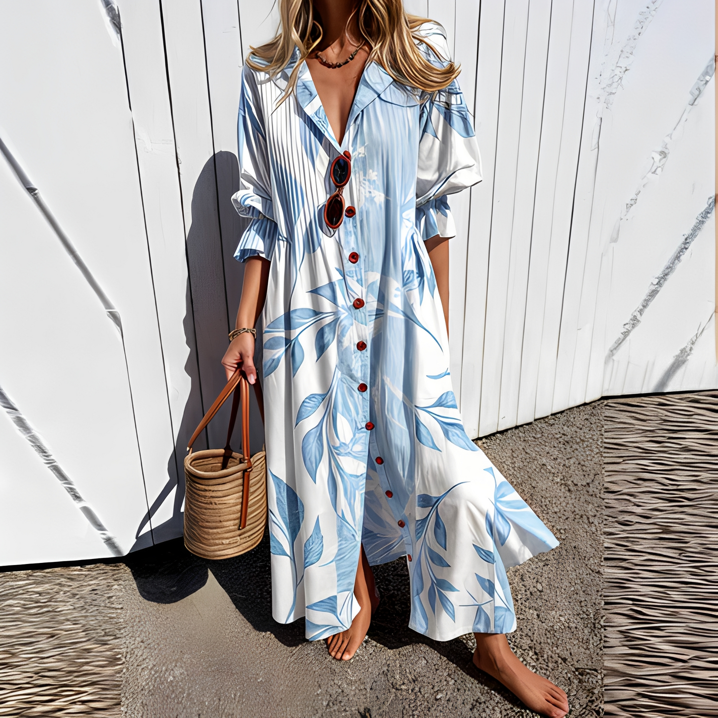 Damen Sommerkleid Modernes Langkleid