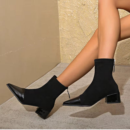 Damen Winterstiefel Mit Blockabsatz