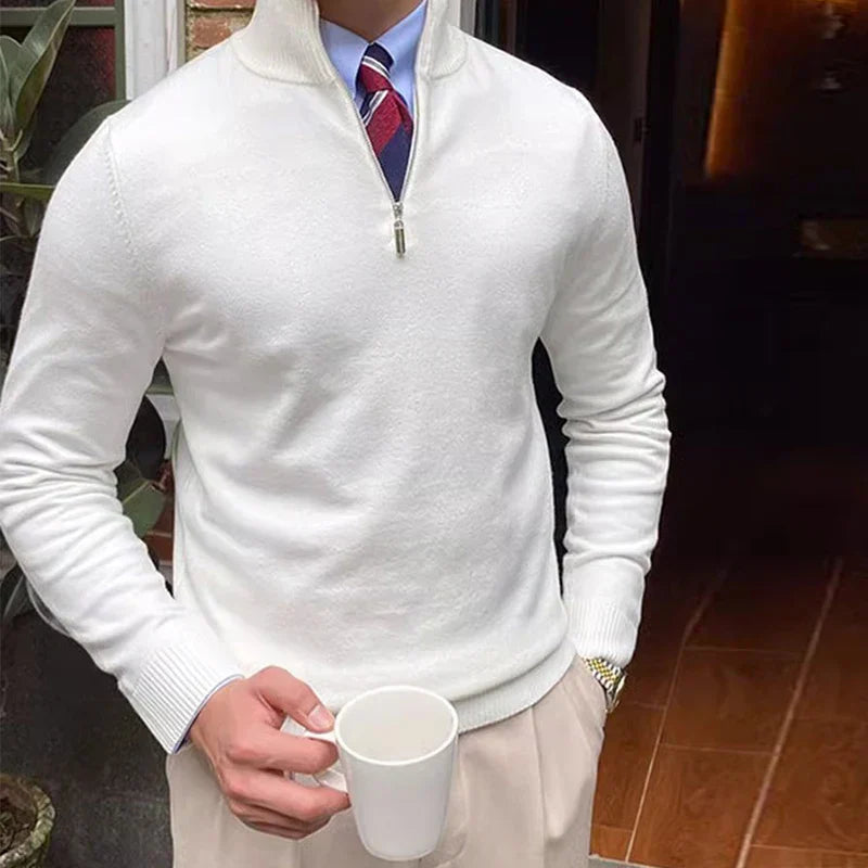 Herren Pullover Viertelzip Bequem Frühjahr
