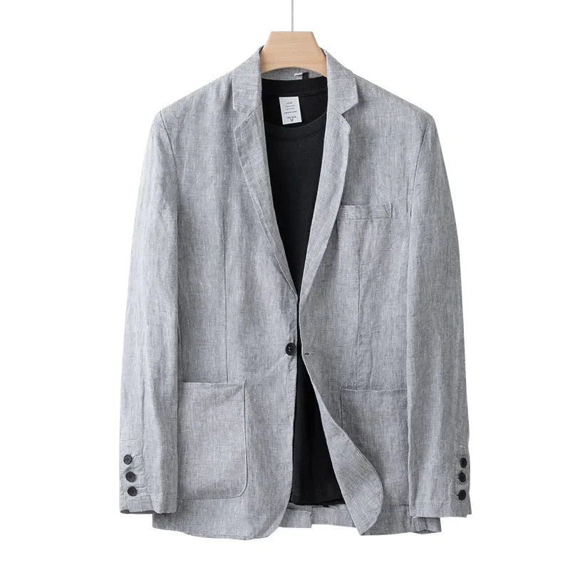 Herren Leinenblazer Leicht Sommer Modern