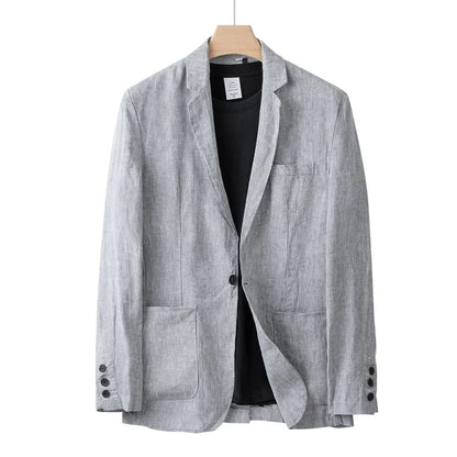 Herren Leinenblazer Leicht Sommer Modern