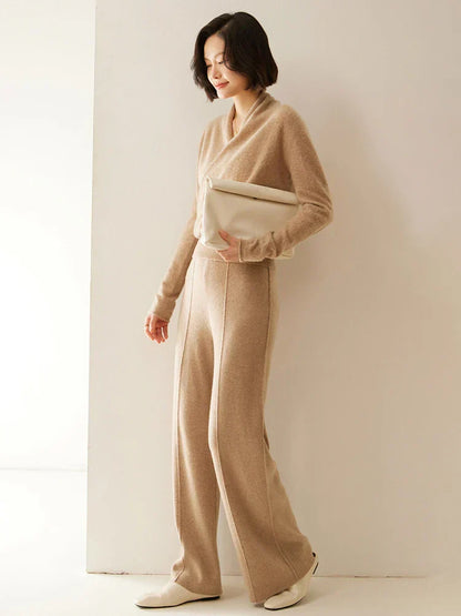 Damen Wickelpullover Überkreuzdesign aus Kaschmir Modern