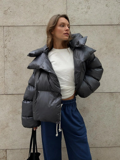 Damen Steppjacke Anthrazit Warm - Norvielle