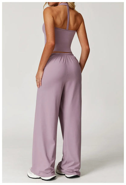 Damen Lounge-Set Halter- Bequem Crop-Oberteil