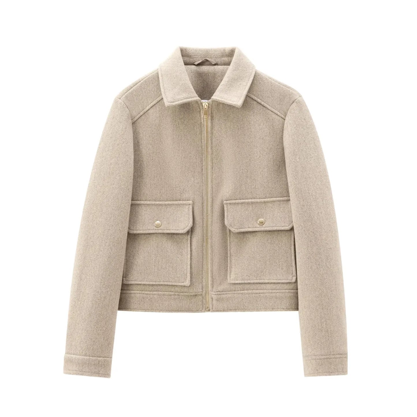 Damen Freizeitjacke Wollmix Reißverschluss Warm