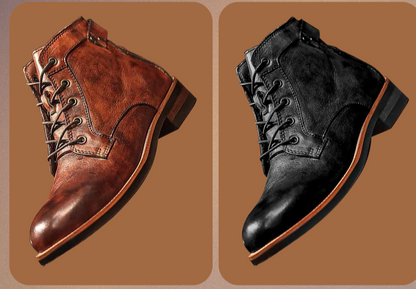 Herren Lederstiefel Klassisch Braun