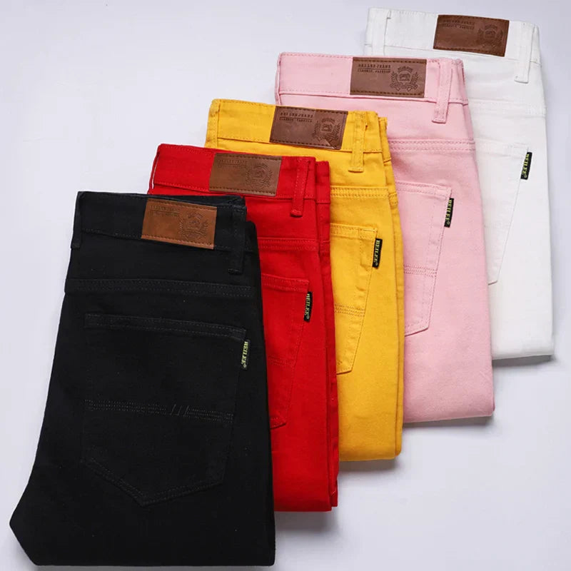 Herren Slim-Fit-Jeans Schmal Schwarz Denim - Norvielle