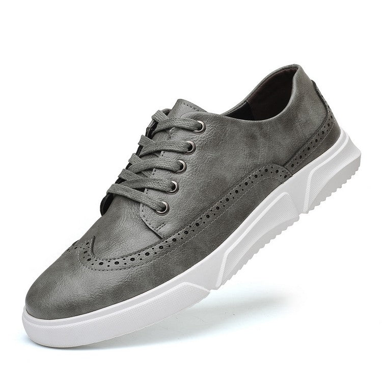 Herren Leder Sneaker Elegant Braun Geschäftslook