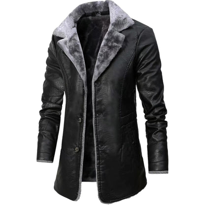 Herren Lederjacke Klassisch Schwarz - Norvielle