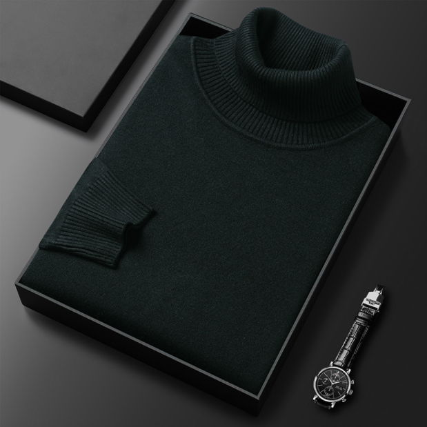 Herren Rollkragenpullover Bequem Lässig Grau