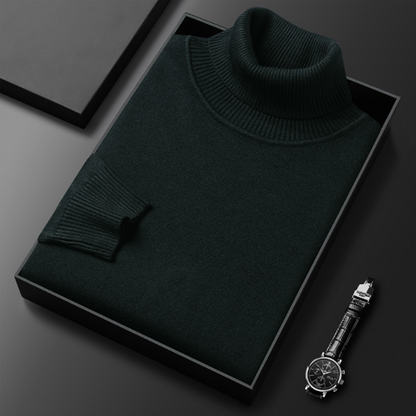 Herren Rollkragenpullover Bequem Lässig Grau