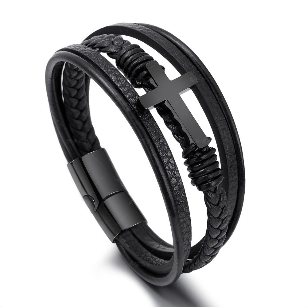 Edelstahl Herren Armband Kreuz Schmuck Modern - Norvielle