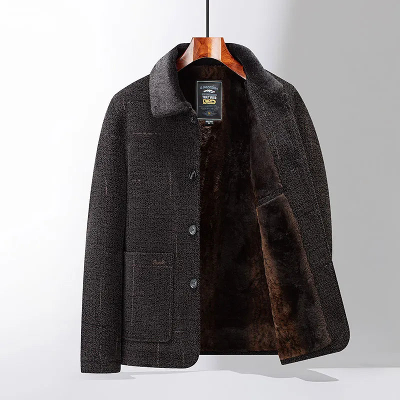 Herren Wollmantel Klassisch Warm Beige - Norvielle
