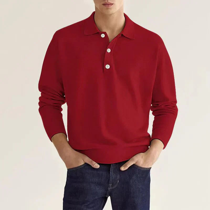 Herren Langarm Polo-Shirt Klassisch