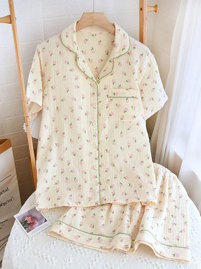 Damen Loungewear Set Bequem Locker Baumwolle Grau