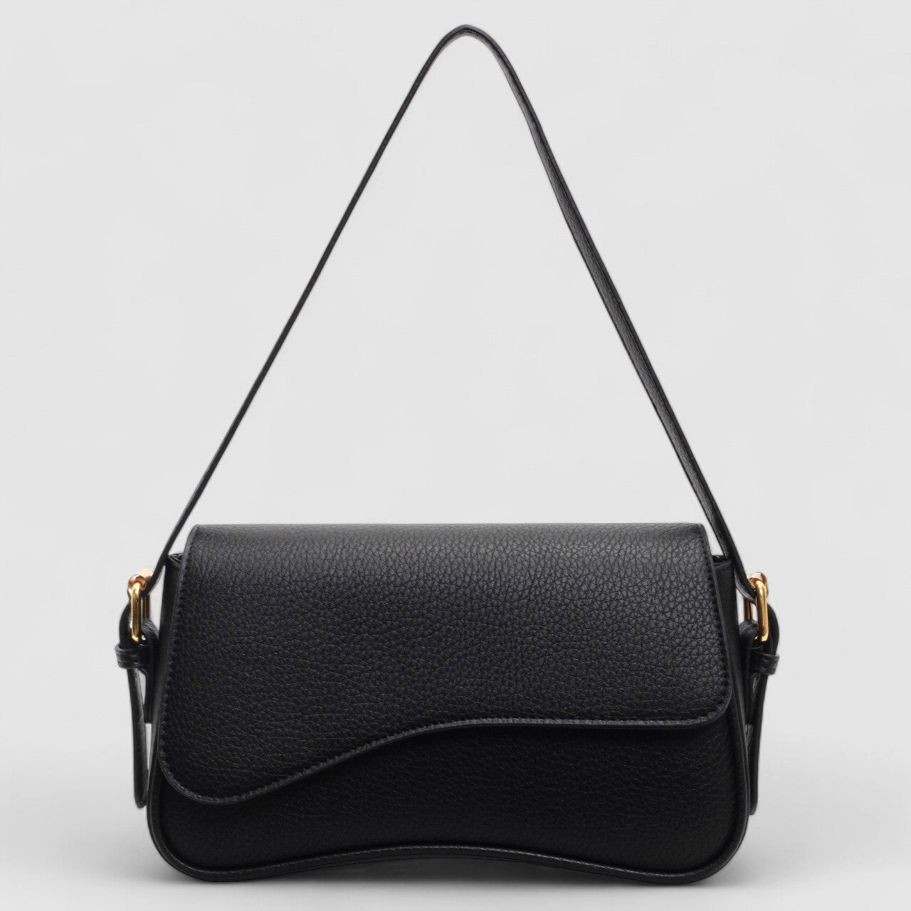 Elegante Damen Schultertasche Schwarz Leder - Norvielle