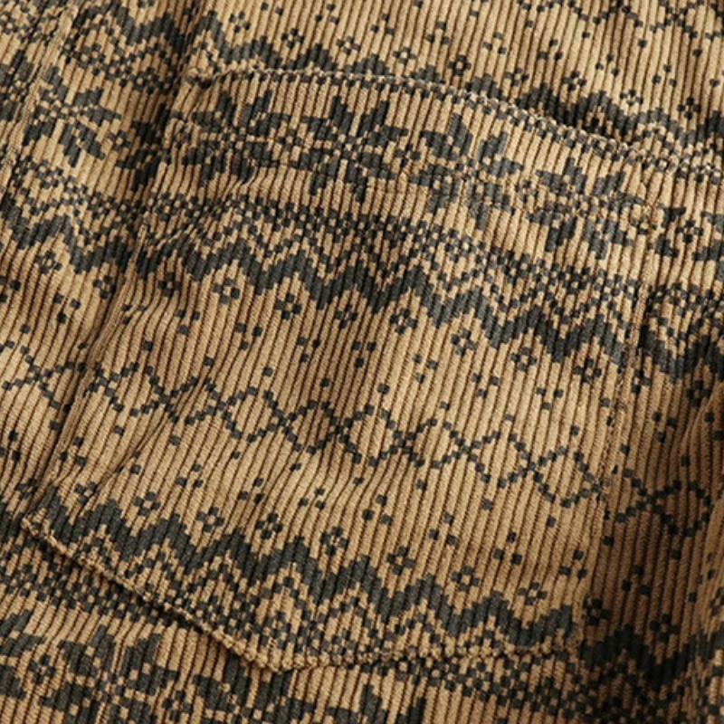 Herren Cordhemd Blau Retro Freizeit