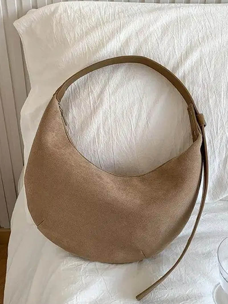 Damen Wildleder Halbmond Schuhe Tasche