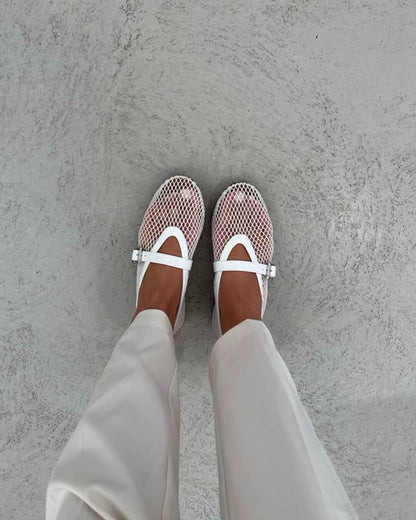 Damen Ballerinas Atmungsaktives Mesh