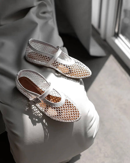 Damen Ballerinas Atmungsaktives Mesh