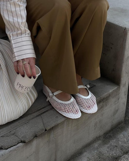 Damen Ballerinas Atmungsaktives Mesh