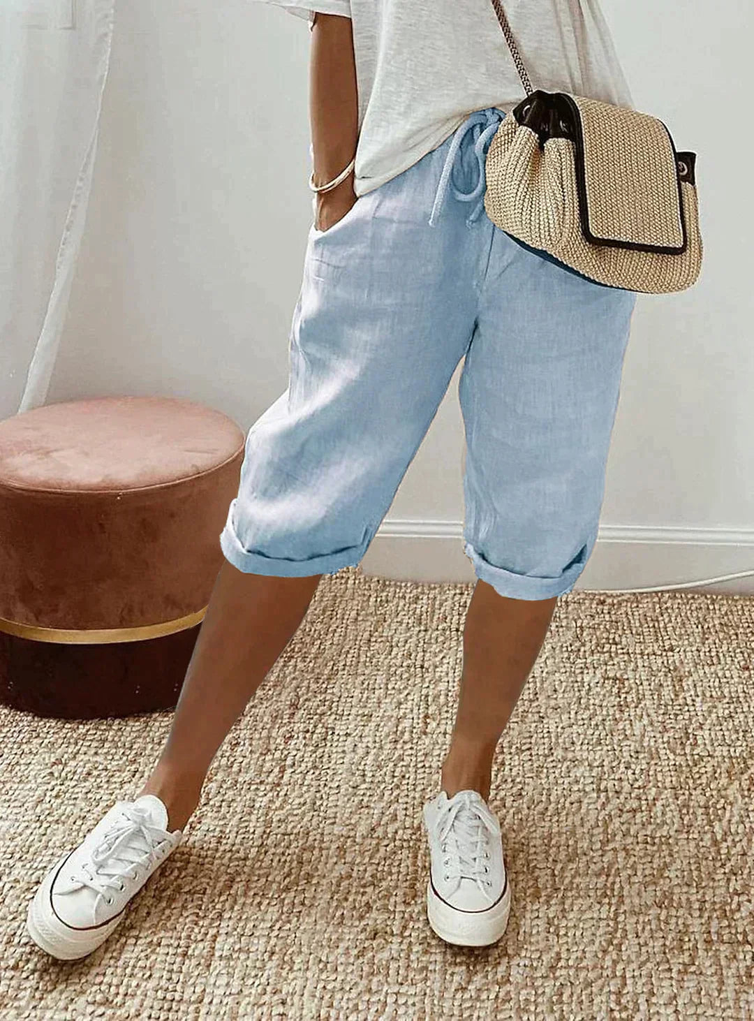 Damen Leinenhose Elegant Leicht